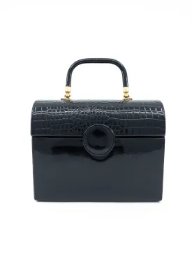 1950s Black Patent Box Bag