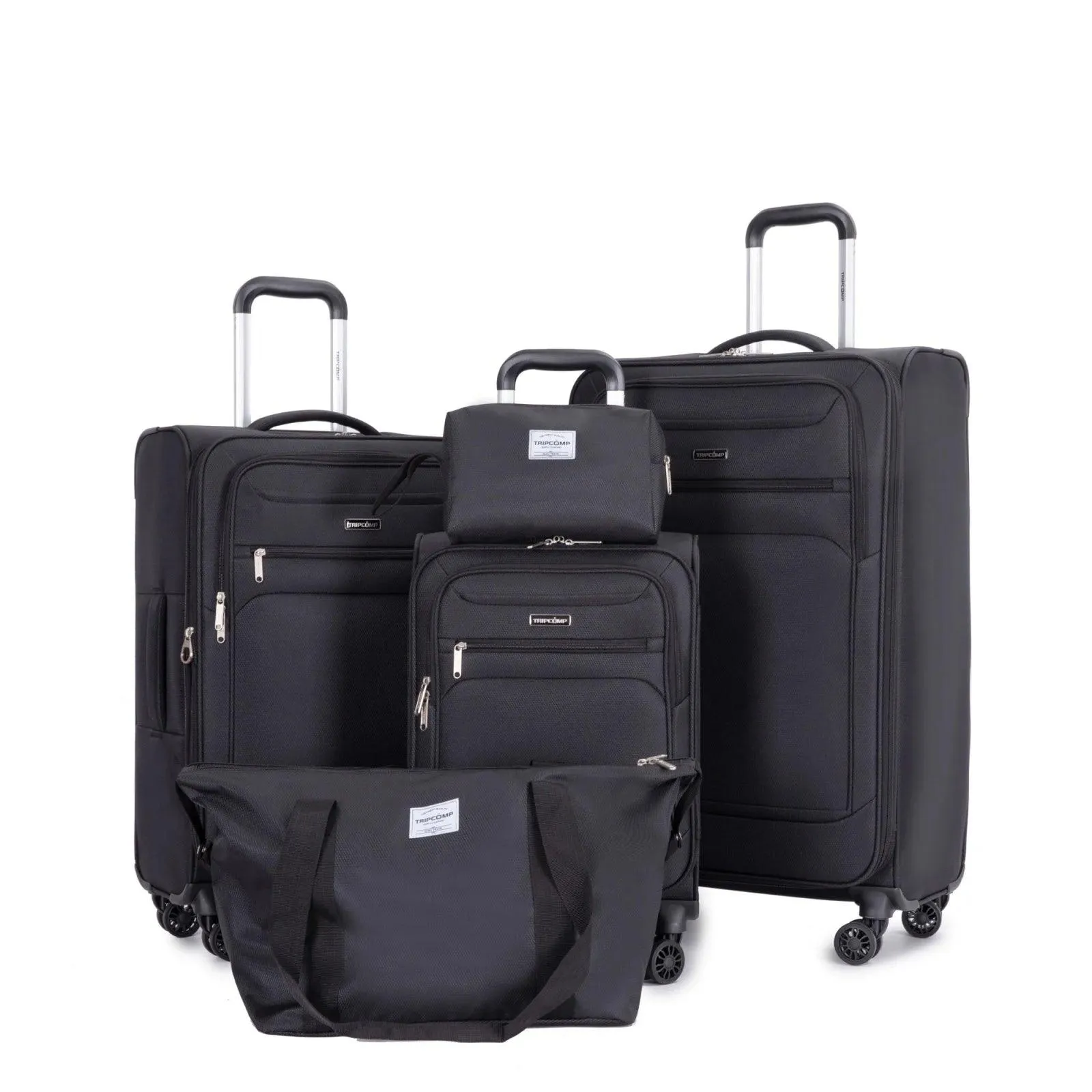 5-Piece Expandable Soft side Luggage Set with Spinner Wheels & Travel Duffel Bag