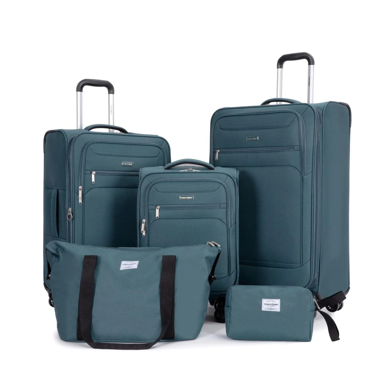 5-Piece Expandable Soft side Luggage Set with Spinner Wheels & Travel Duffel Bag