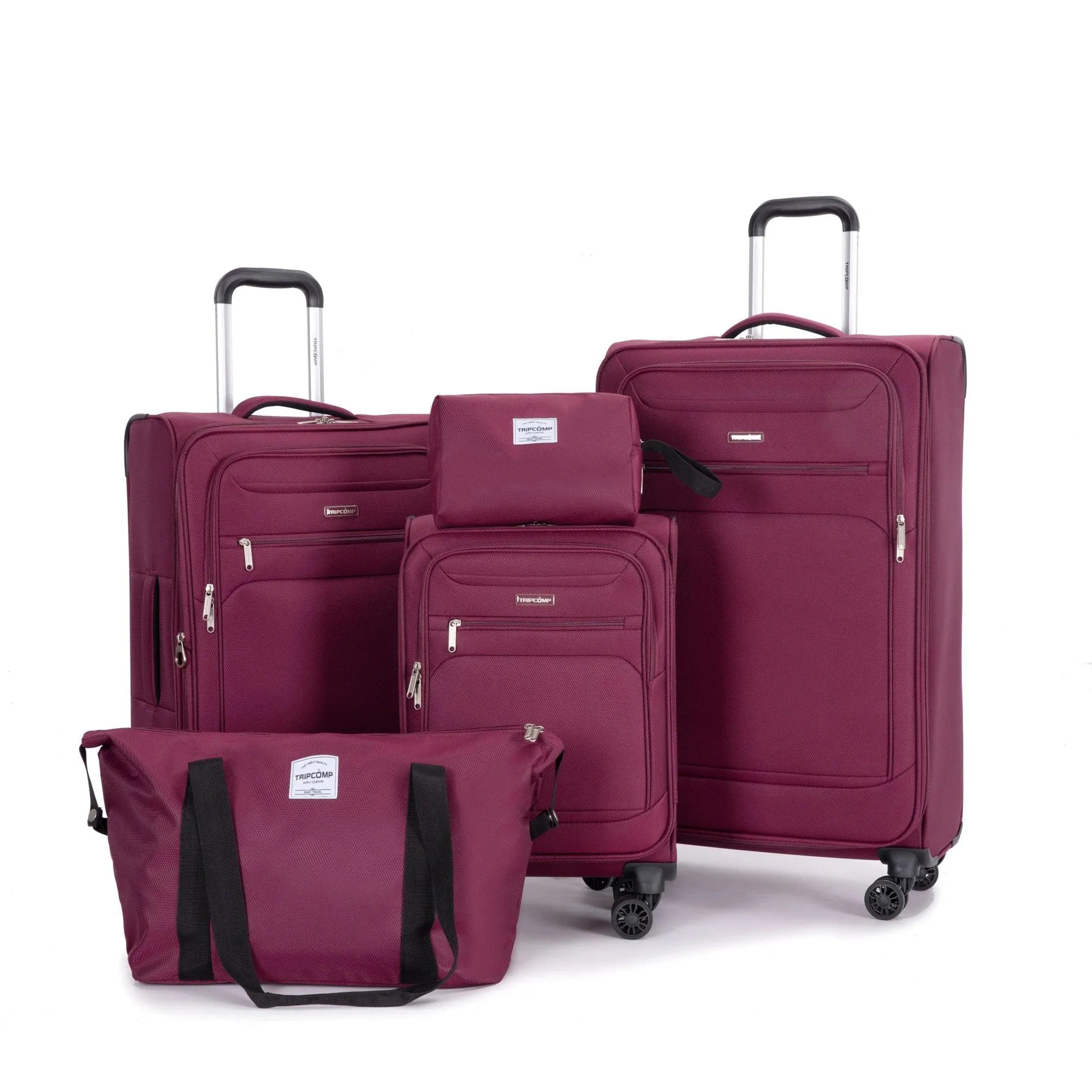 5-Piece Expandable Soft side Luggage Set with Spinner Wheels & Travel Duffel Bag