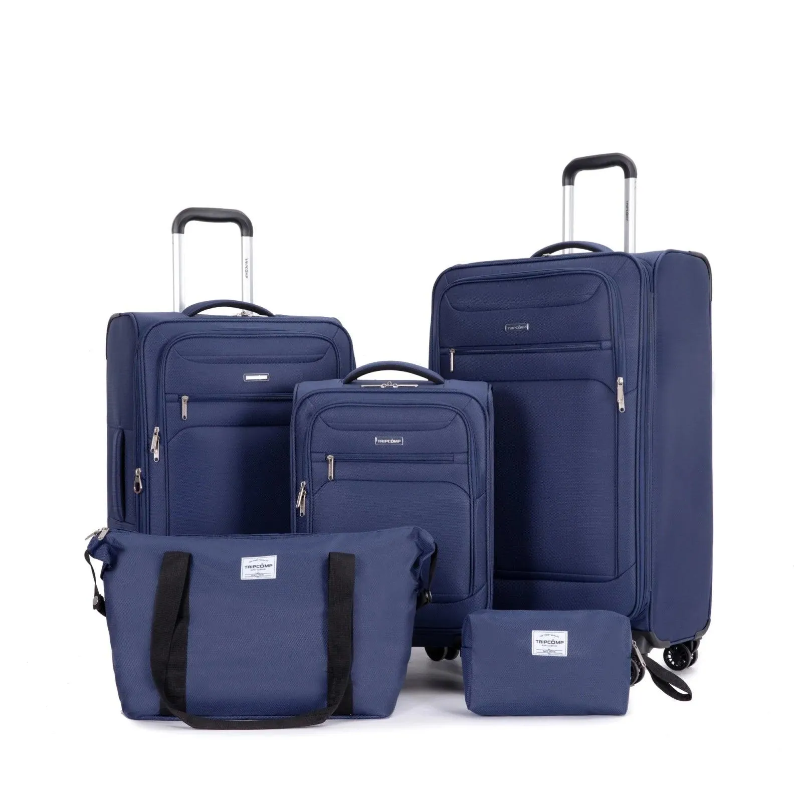 5-Piece Expandable Soft side Luggage Set with Spinner Wheels & Travel Duffel Bag