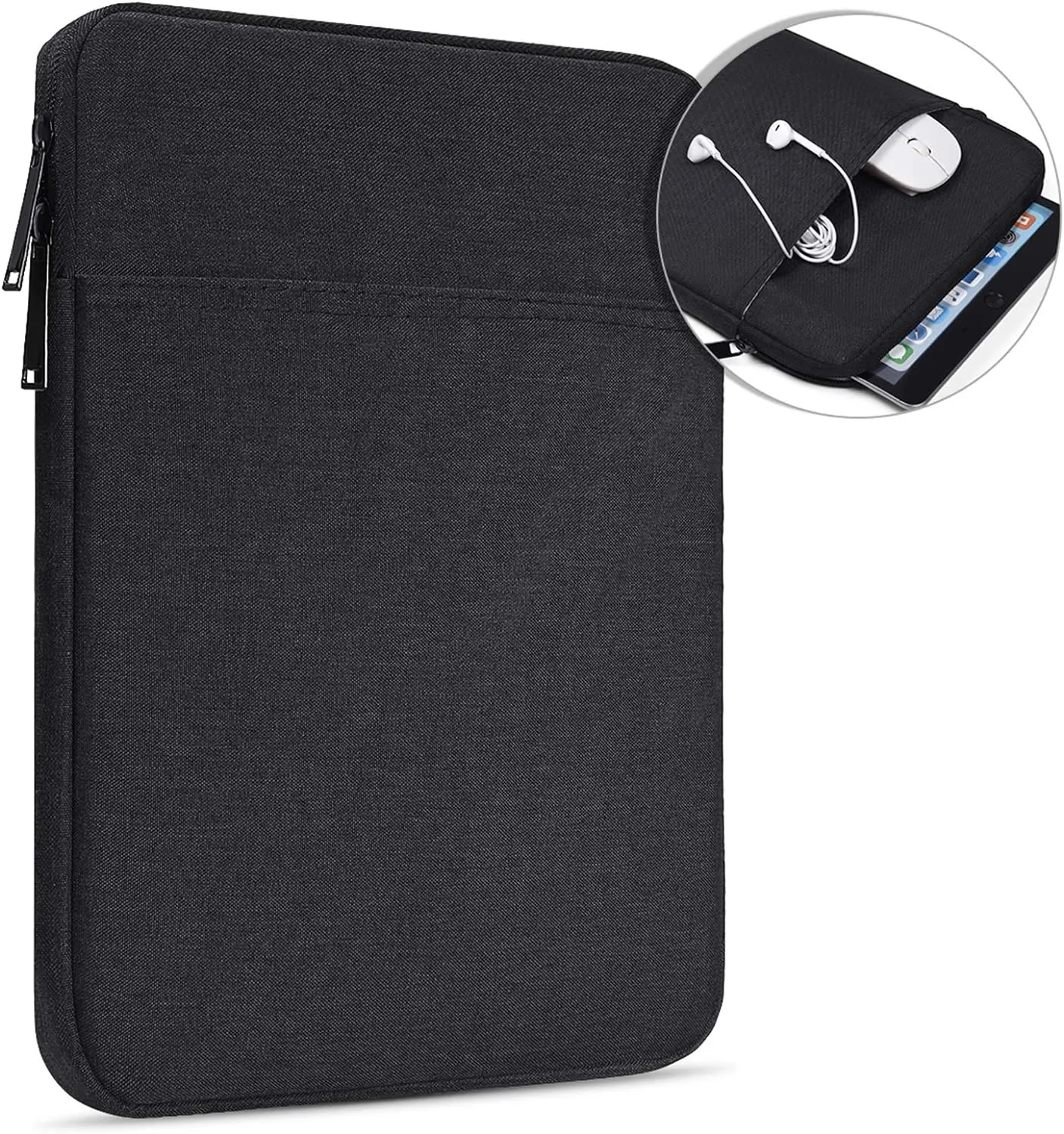 8 inch Tablet Sleeve Case for iPad mini 7th 6th 8.3", iPad mini 5/4/3/2 7.9",Kindle Fire HD 8/8 Plus Tablet, Galaxy Tab A 8.0, Lenovo Tab M8 M9 Shockproof Travel Carrying Bag -Black