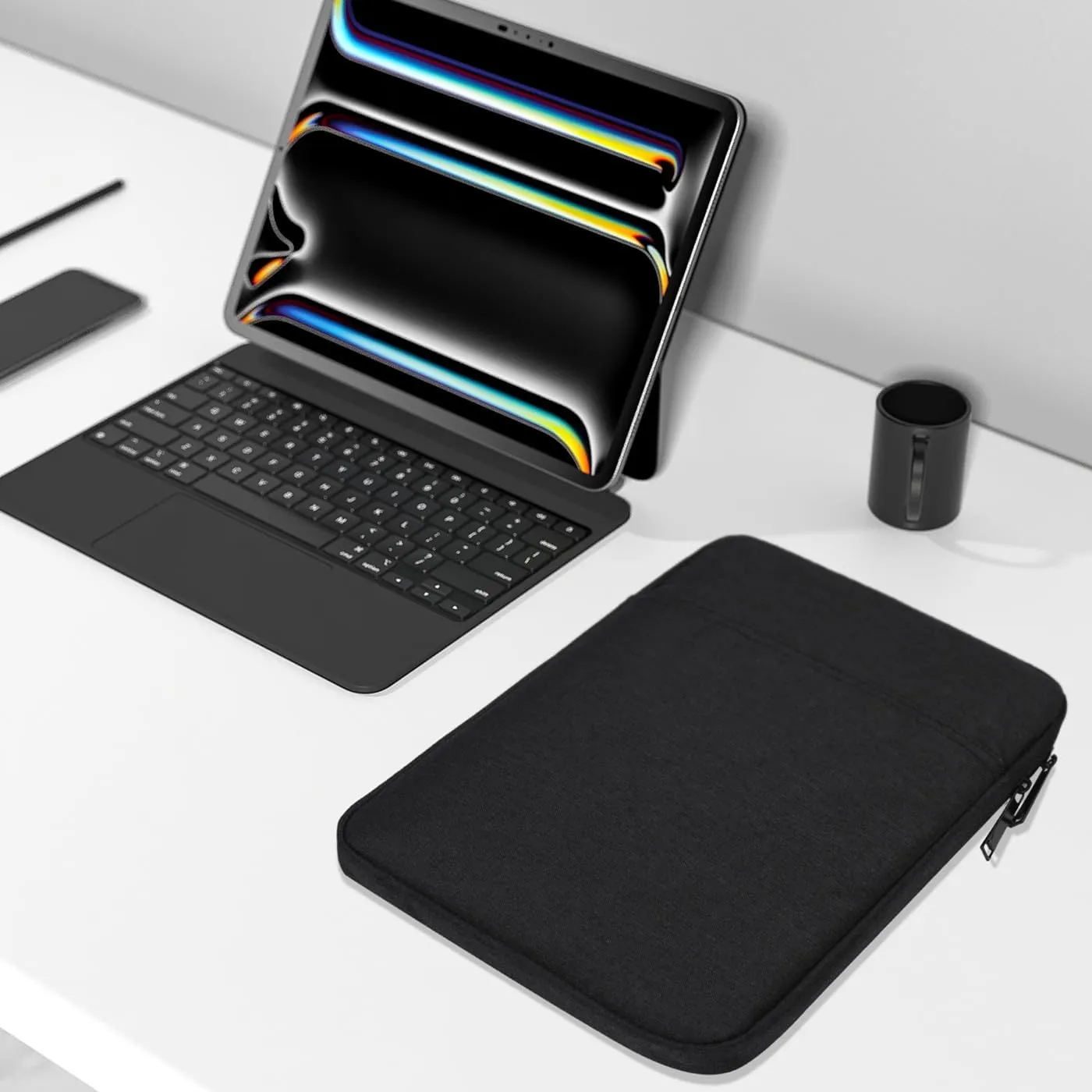 8 inch Tablet Sleeve Case for iPad mini 7th 6th 8.3", iPad mini 5/4/3/2 7.9",Kindle Fire HD 8/8 Plus Tablet, Galaxy Tab A 8.0, Lenovo Tab M8 M9 Shockproof Travel Carrying Bag -Black