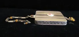 Antique Guilloche Compact Dance Purse 1910s Compact Purse Vintage Wristlet Compact