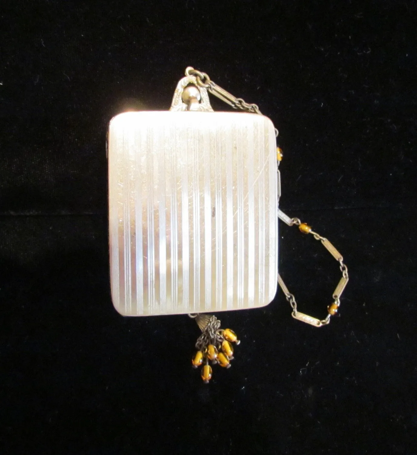 Antique Guilloche Compact Dance Purse 1910s Compact Purse Vintage Wristlet Compact