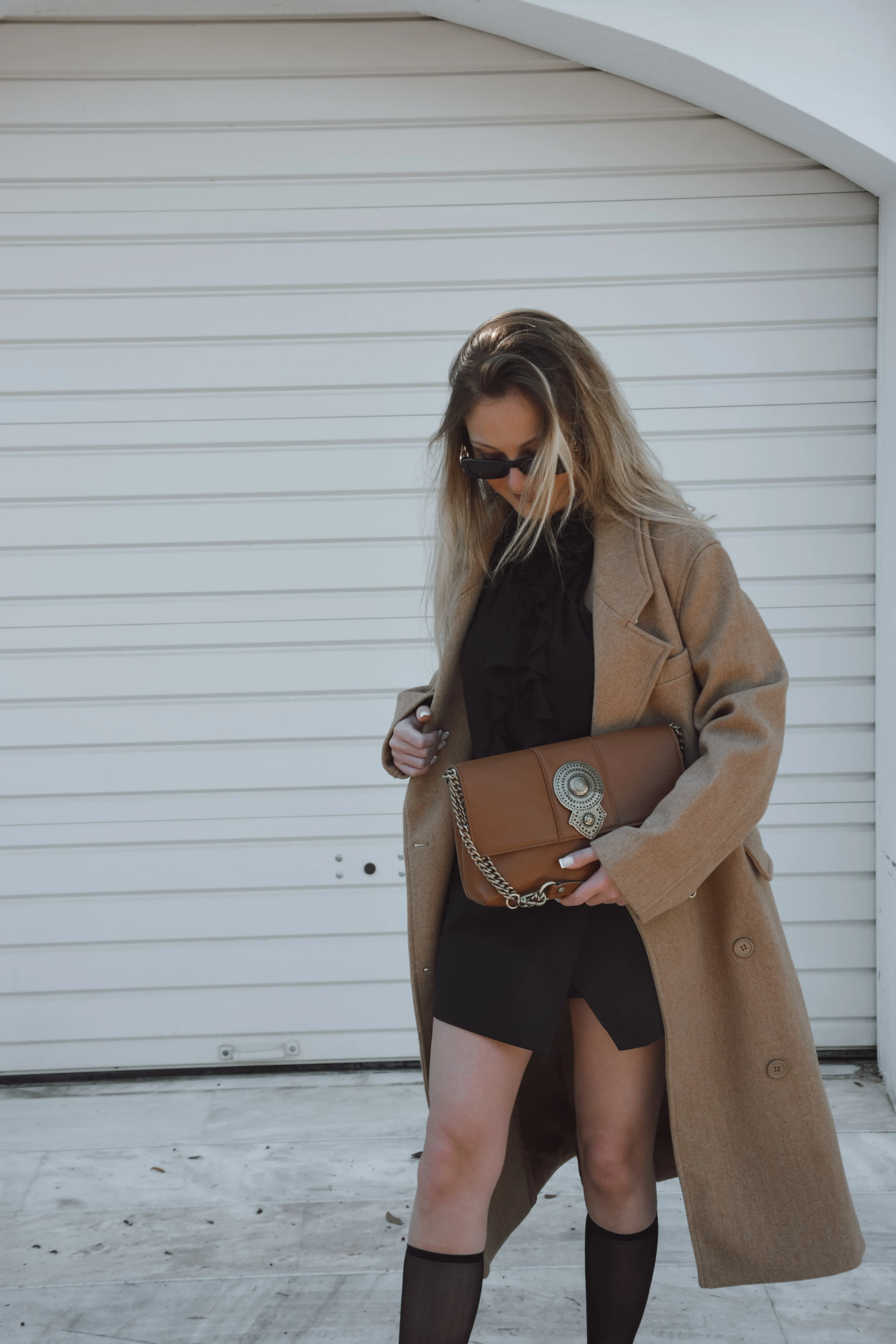 Aurora Leather Shoulder Bag - Tabac