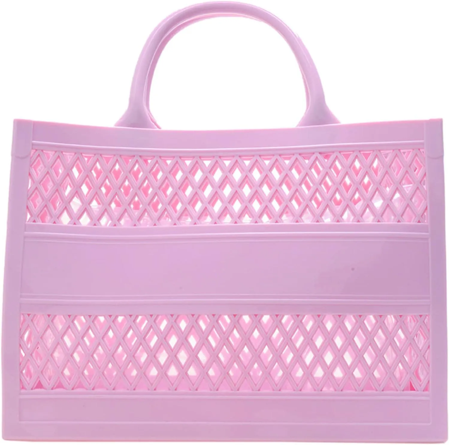 Beach Bag, Jelly Beach Bag Plastic Basket Purse, Flower Tote Bag Aesthetic, Gift Bag for Kids,Girls, Women