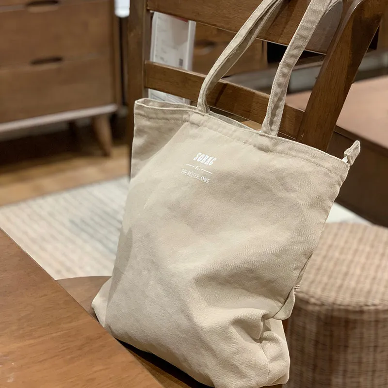 Beige Canvas Tote Bag Shoulder Tote Bag Womens Canvas Tote Bag On Shoulder Mens