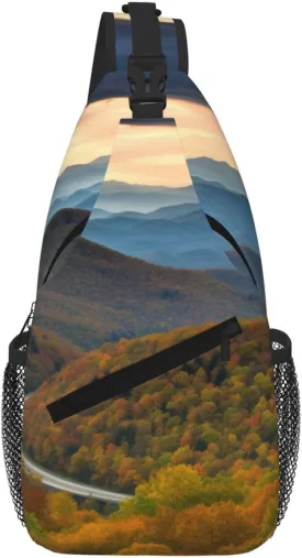Blue Ridge Parkway Mountains Crossbody Chest Bag Sling Backpack for Travel Work Casual Use Shoulder Pack