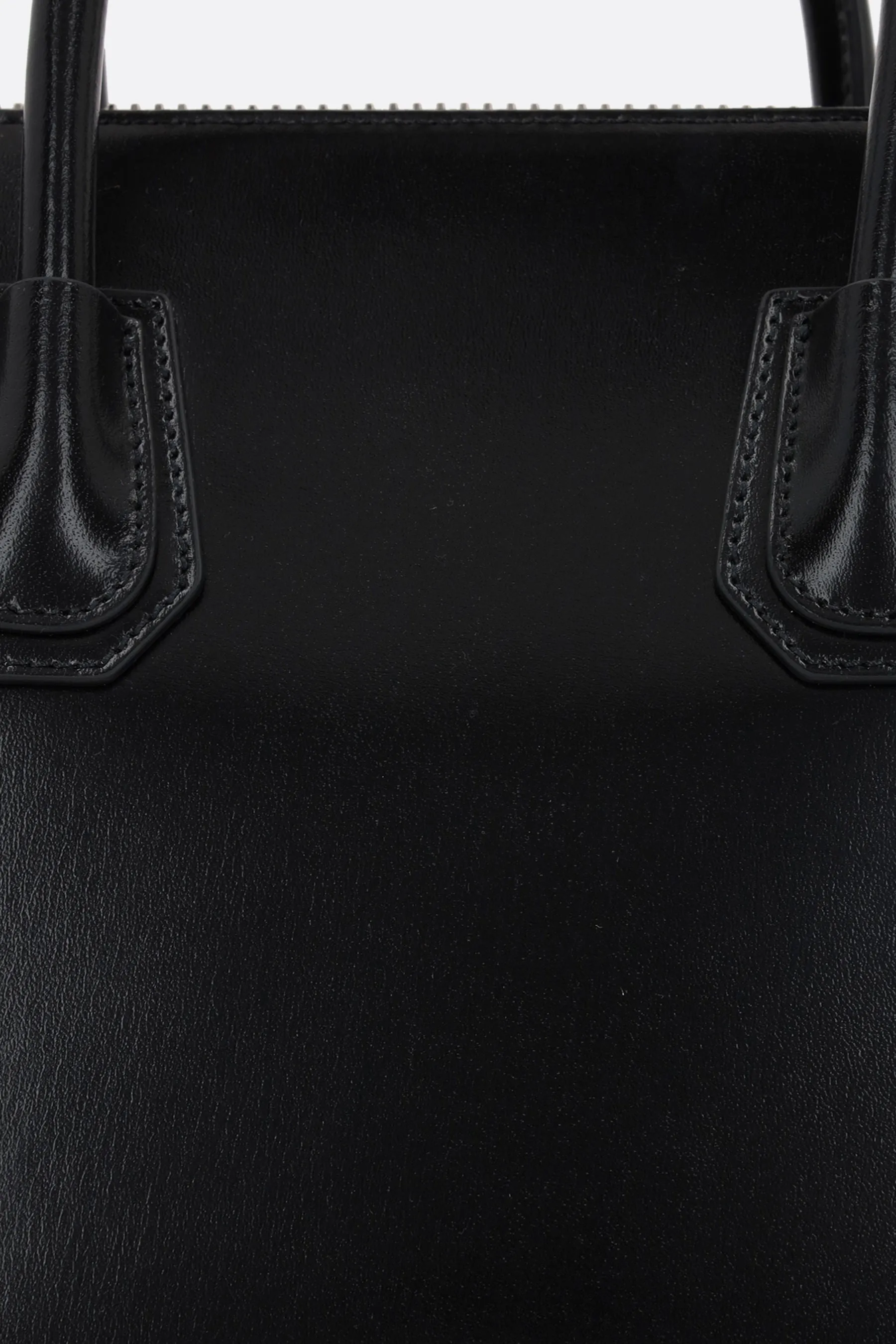 Box Leather Structured Top Handle Bag