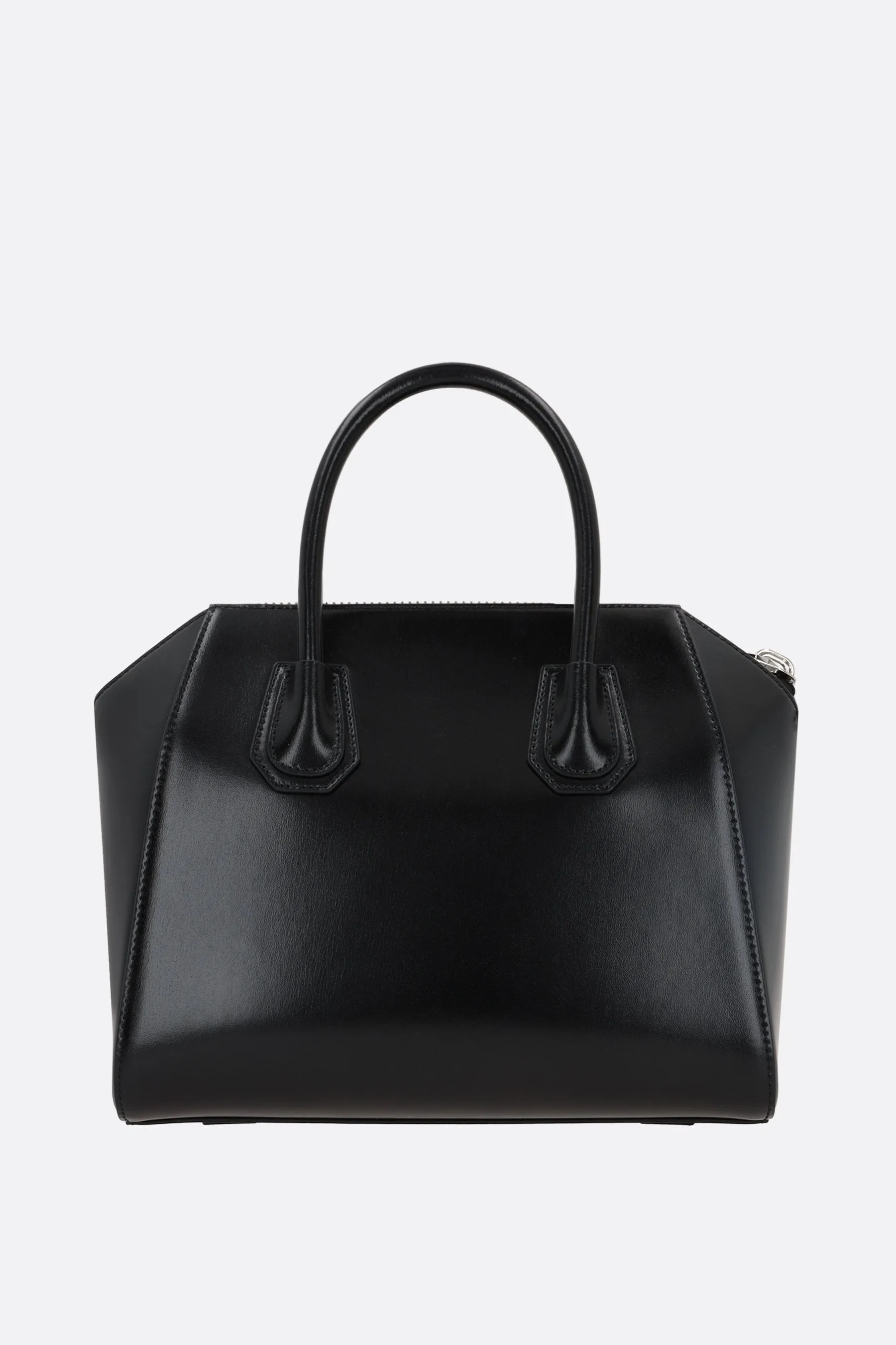 Box Leather Structured Top Handle Bag