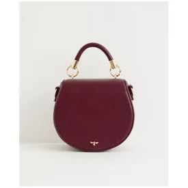 Burgundy Vegan Leather Saddle Bag