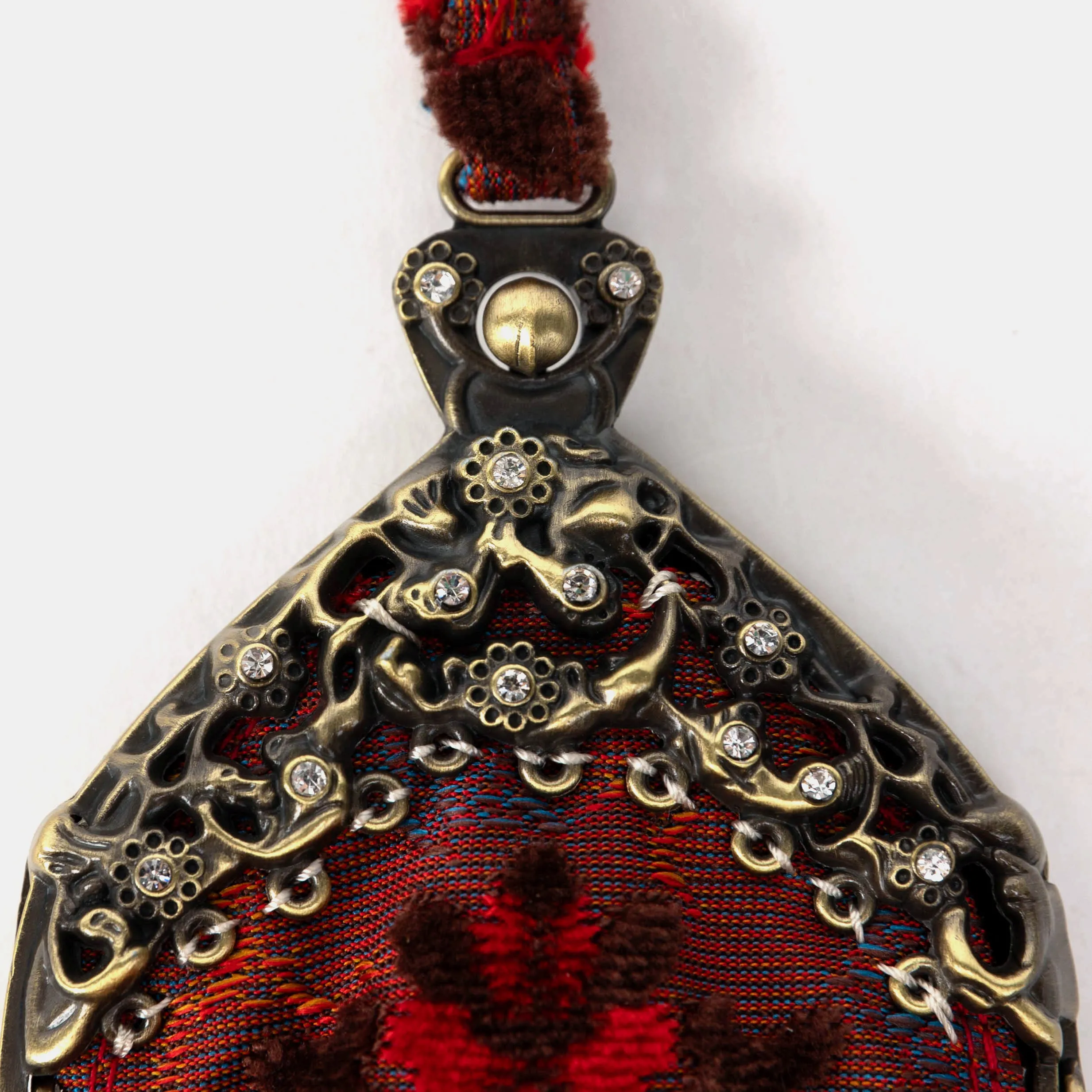 Burnout Velvet Revival Scarlet Chatelaine Purse Wristlet Bag