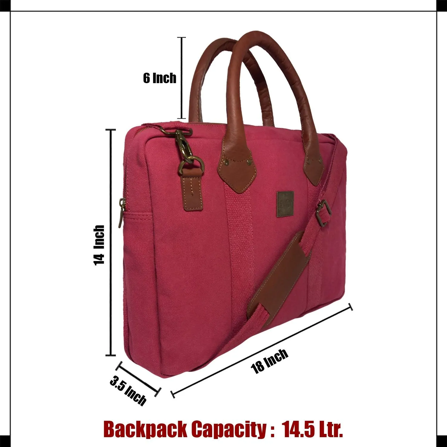 CANVAS & AWL Canvas and Genuine Leather Trim Unisex Laptop Messenger Bag, Travel Crossbody Bag (Wine)