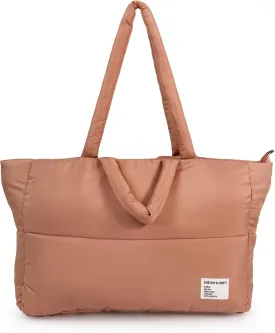 CATCHY & CRAFTY Puffer Tote Bag for Women Quilted Handbag Gym Bag for Workout Yoga Travel Padded Shoulder Bag