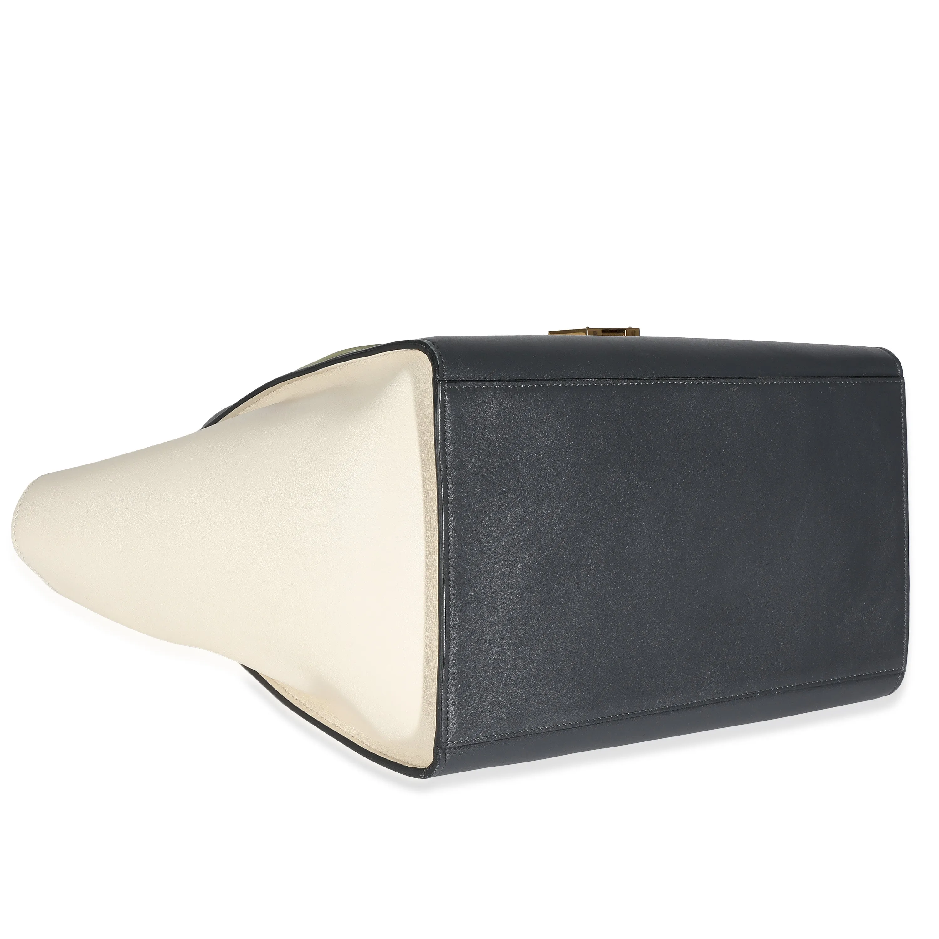 Celine Grey Green Beige Tricolor Calfskin Small Trapeze