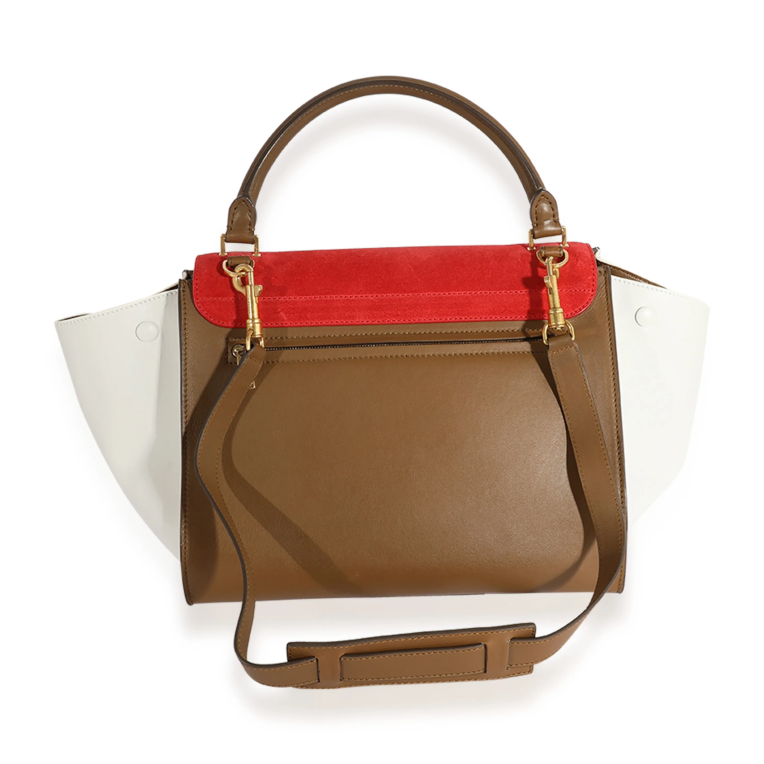 Celine Tricolor Leather & Suede Medium Trapeze Bag