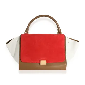 Celine Tricolor Leather & Suede Medium Trapeze Bag