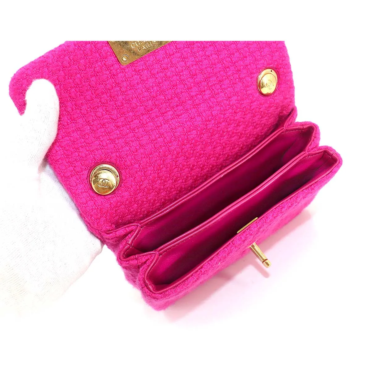 Chanel Cashmere Tweed Pink Mini Flap Bag