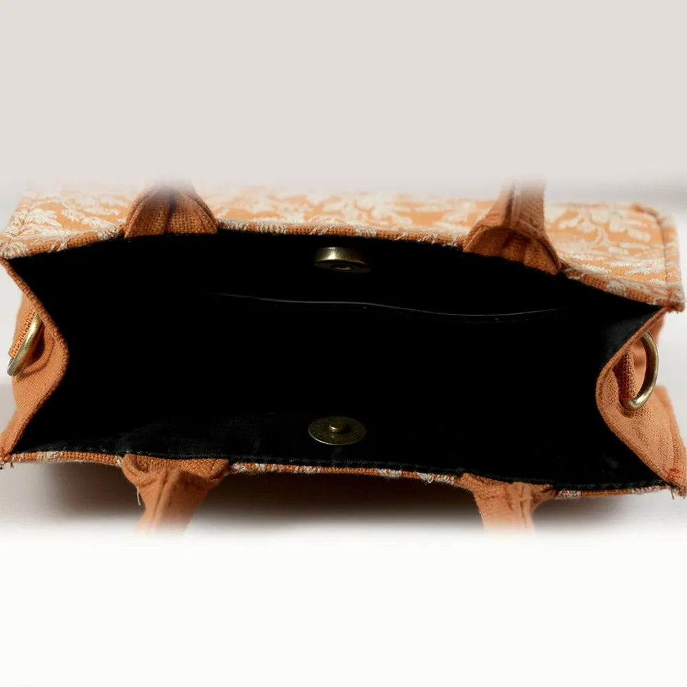 Coral Floral Small Box Bag