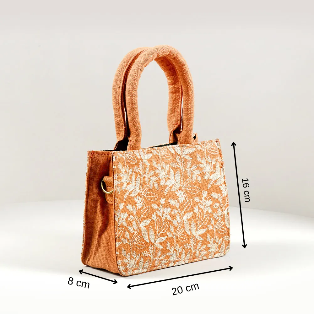 Coral Floral Small Box Bag