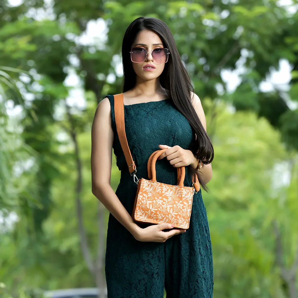 Coral Floral Small Box Bag