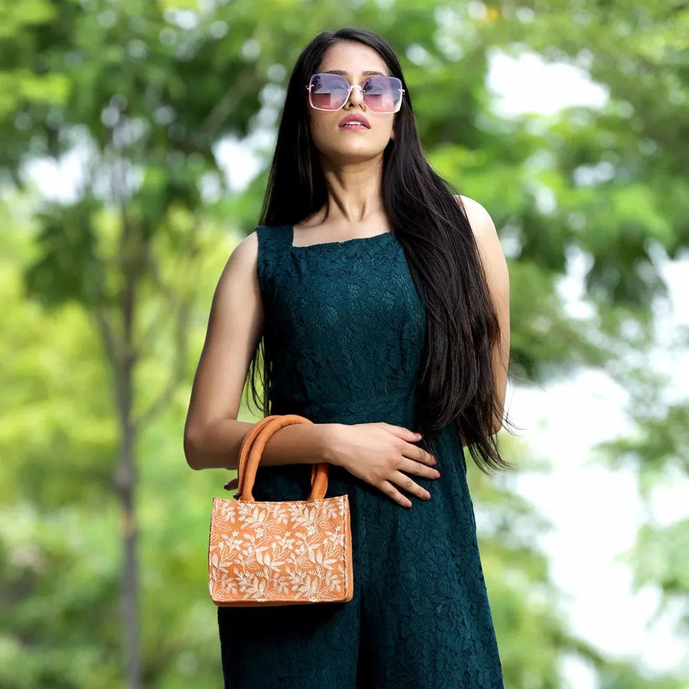 Coral Floral Small Box Bag