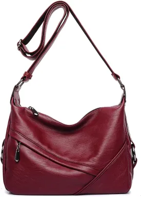 Covelin Women's Medium Retro Sling Shoulder Bag from, Soft Faux Leather Handbag