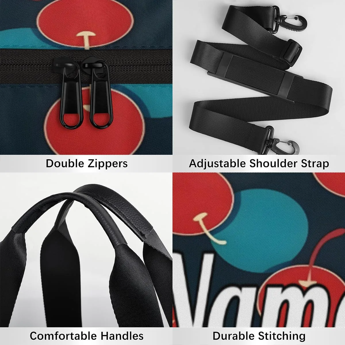 Custom Dance Duffel Bag Sport Backpacks Gyms and Weekend Overnight Travel Duffle Bag Birthday Christmas Halloween Waterproof, Summer Fruit Apples