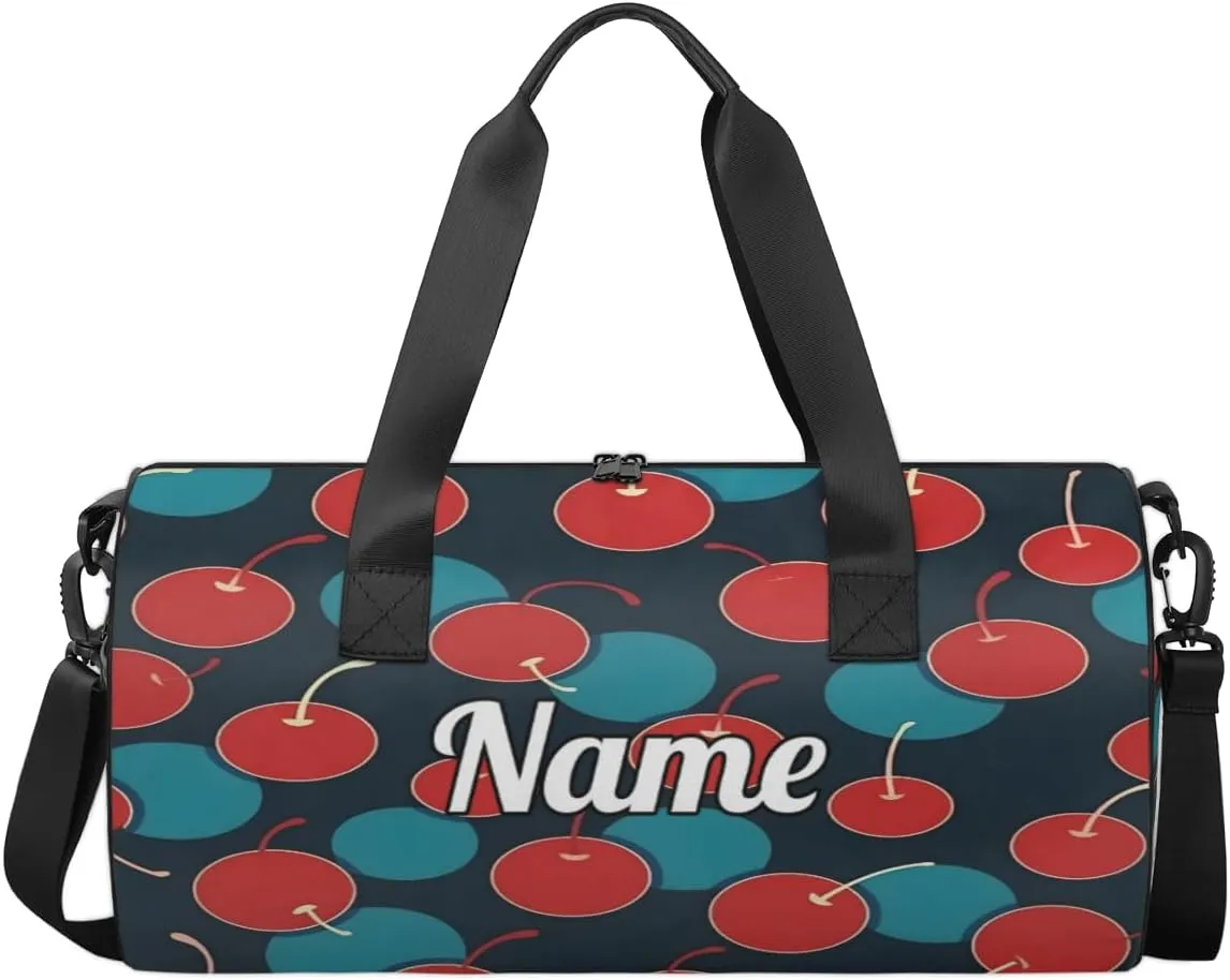 Custom Dance Duffel Bag Sport Backpacks Gyms and Weekend Overnight Travel Duffle Bag Birthday Christmas Halloween Waterproof, Summer Fruit Apples