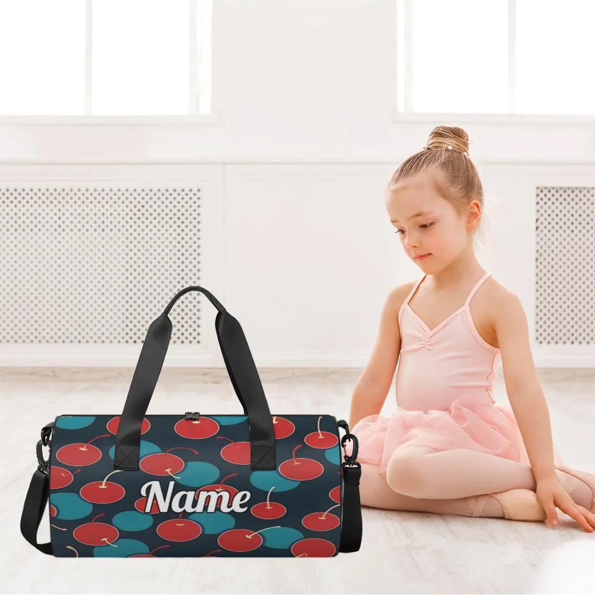 Custom Dance Duffel Bag Sport Backpacks Gyms and Weekend Overnight Travel Duffle Bag Birthday Christmas Halloween Waterproof, Summer Fruit Apples