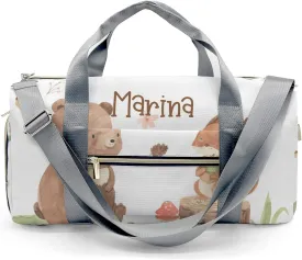 Custom Duffel Bag Woodland Friends Bear Squirrel Compact and Convenient: Fitness Bags for the Modern Traveler