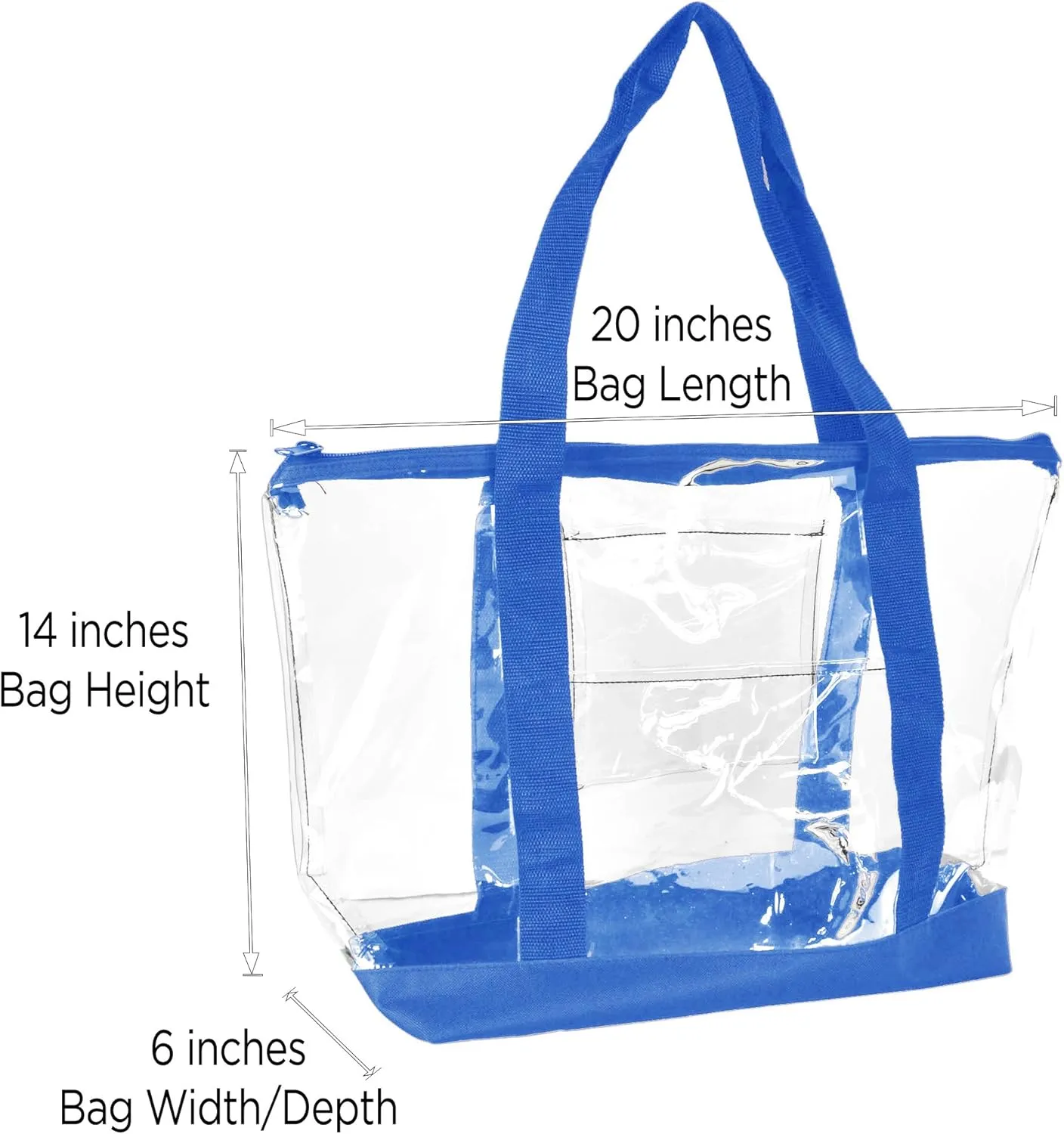 DALIX Clear Shopping Bag Security Work Tote Shoulder Bag Womens Handbag