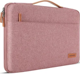 DOMISO 11 Inch Laptop Sleeve Canvas Notebook Portable Carrying Bag Case Handbag for 11.6" MacBook Air / 12.3" Microsoft Surface Pro 4/11.6" Computers, Pink
