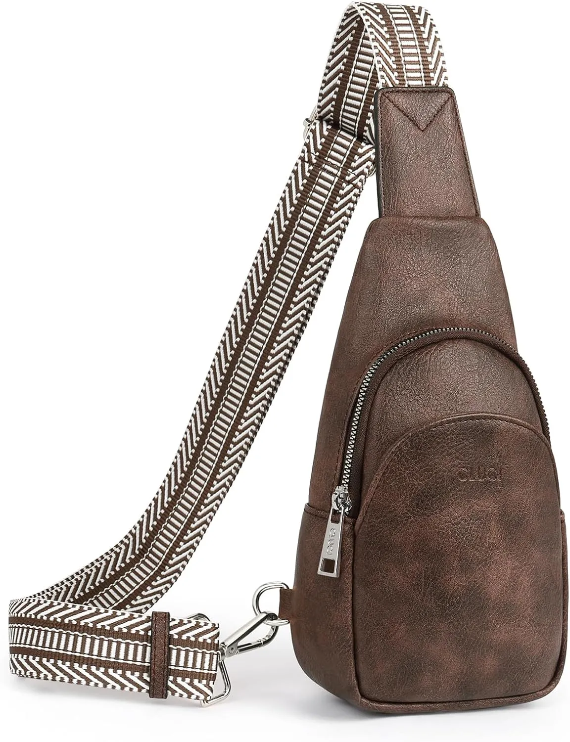 Faux Leather Black/Brown Crossbody Travel Sling Bag