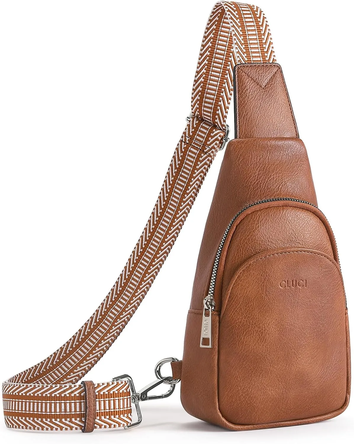 Faux Leather Black/Brown Crossbody Travel Sling Bag