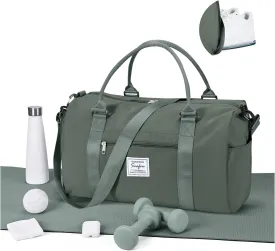 Gym Bagsfor Women Men with Shoes Compartment,Sports Duffle Bag Personal item travel Duffel Bags Tote Bags Small Carry on Weekender Overnight Bags Workout Dance Bag Hospital Holdalls Dark Green