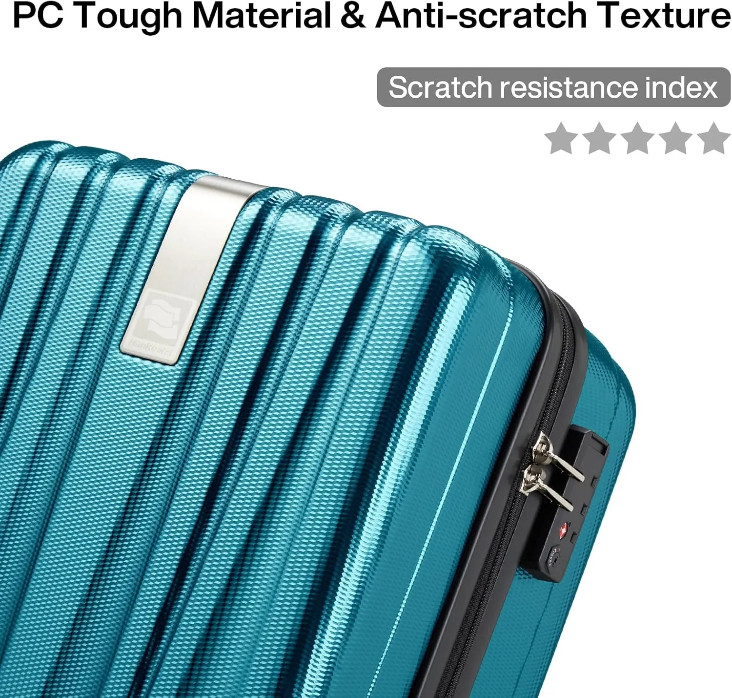 Hanke 14 Inch Underseat Carry On Luggage with Wheels, Lightweight, Waterproof, Travel Approved, Suitcase, Caribbean Blue.