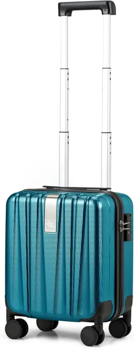 Hanke 14 Inch Underseat Carry On Luggage with Wheels, Lightweight, Waterproof, Travel Approved, Suitcase, Caribbean Blue.