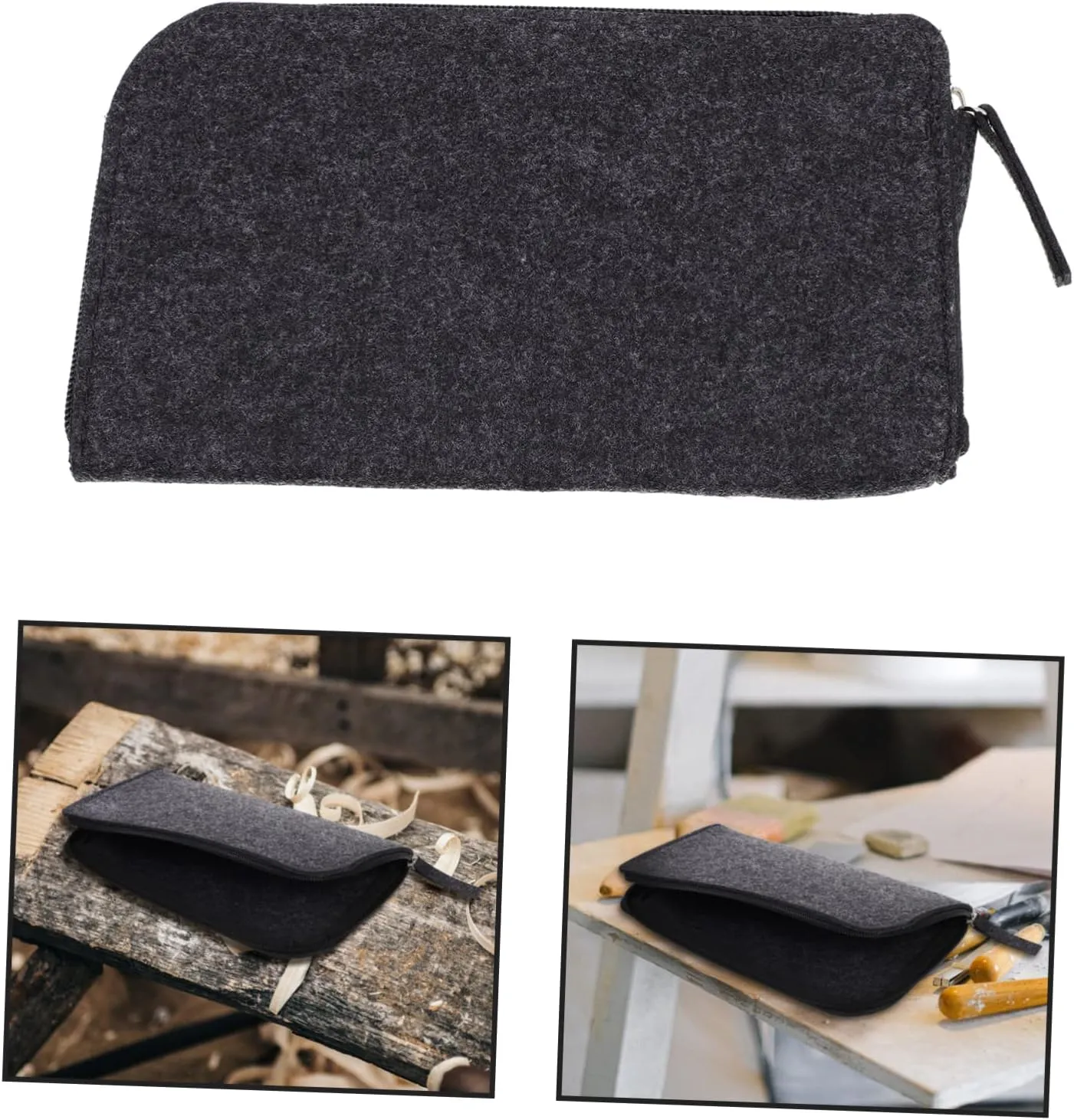 Housoutil Felt Tool Storage Bag for Clay Sculpting Durable Organizer Pouches with Reinforced Stitching for Pottery and Craft Supplies Comfortable Touch Space Efficient Design
