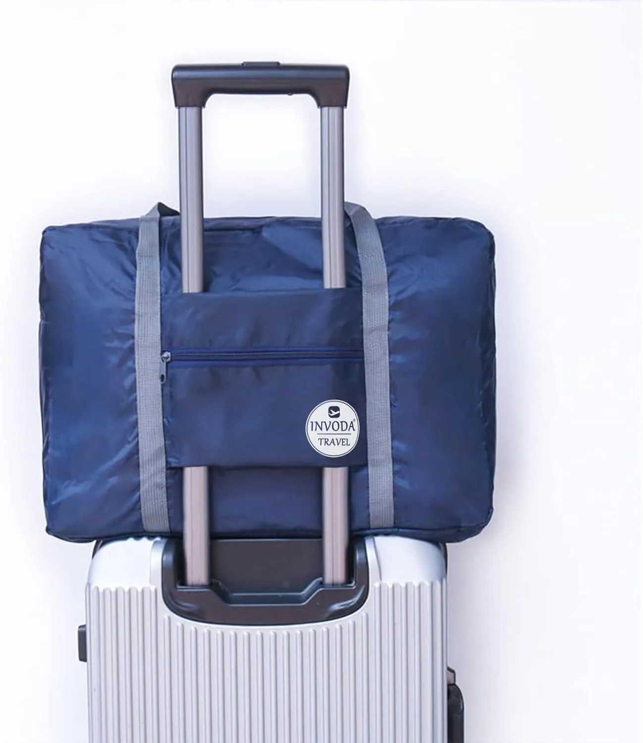 INVODA Travel Duffel Bag for Women Men Foldable Luggage Bags Sports Gym Bag Spirit Airlines Personal Item Carry on Weekender Overnight Bag (Blue)