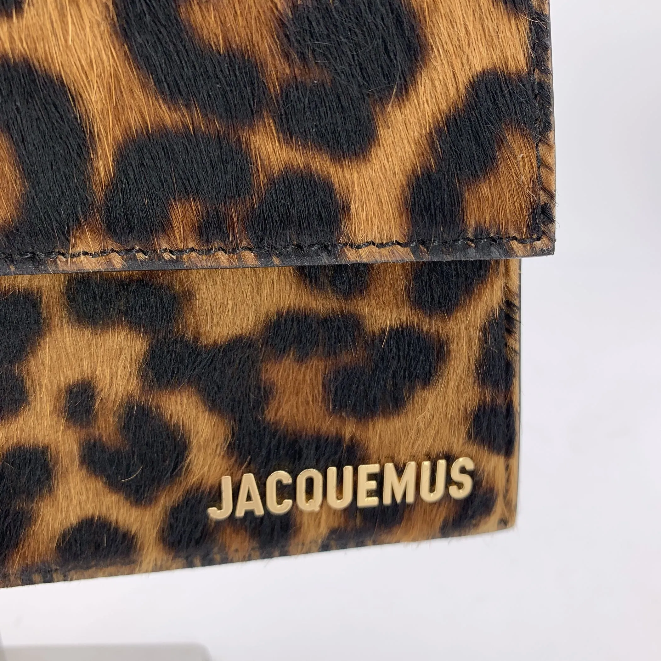 Jacquemus Leopard Brown Le Long Bambino Structured Shoulder Bag