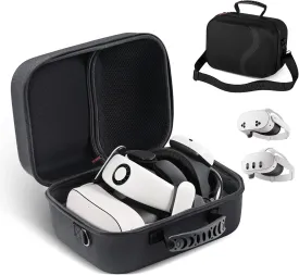 Large Carrying Case for Meta Quest 3/ Quest 3S with Battery Strap, for BOBOVR S3 PRO Elite Head Strap, VR Storage Bag for Oculus Quest 3 Headset, Quest 3S Controllers, Adapter and Other Accessories