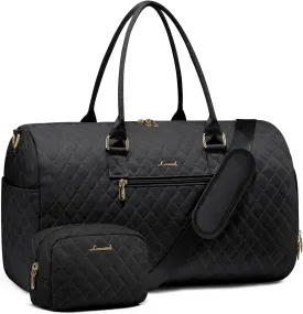 LOVEVOOK Travel Duffle Bag, Weekender Bag for Women with Toiletry Bag, Carry on Overnight Bag with Shoe Compartment, Gym Duffel Bag with Wet Pocket, Mommy Hospital Bags for Labor and Delivery