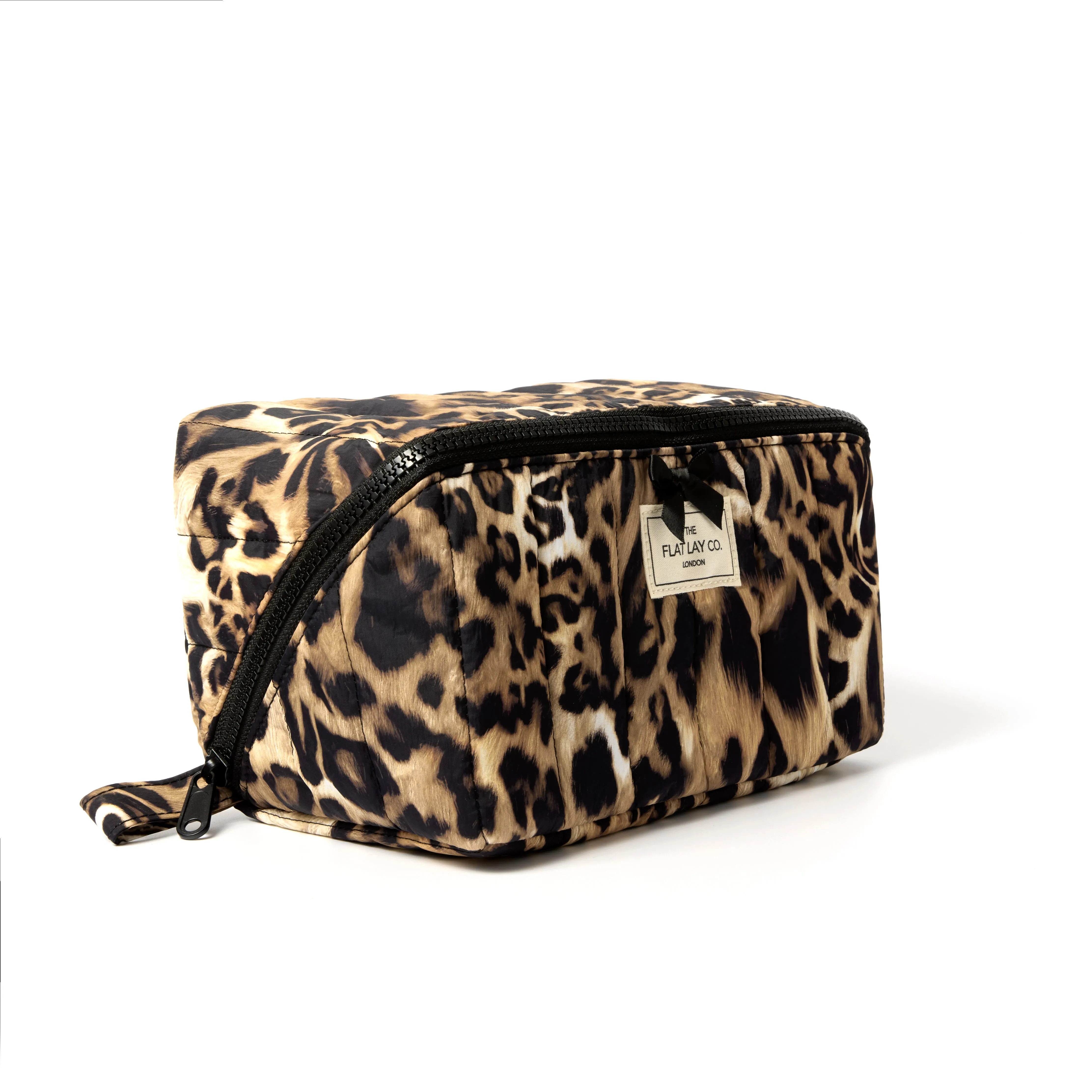 Marshmallow Flat Lay Makeup Box Bag - Warped Leopard Print