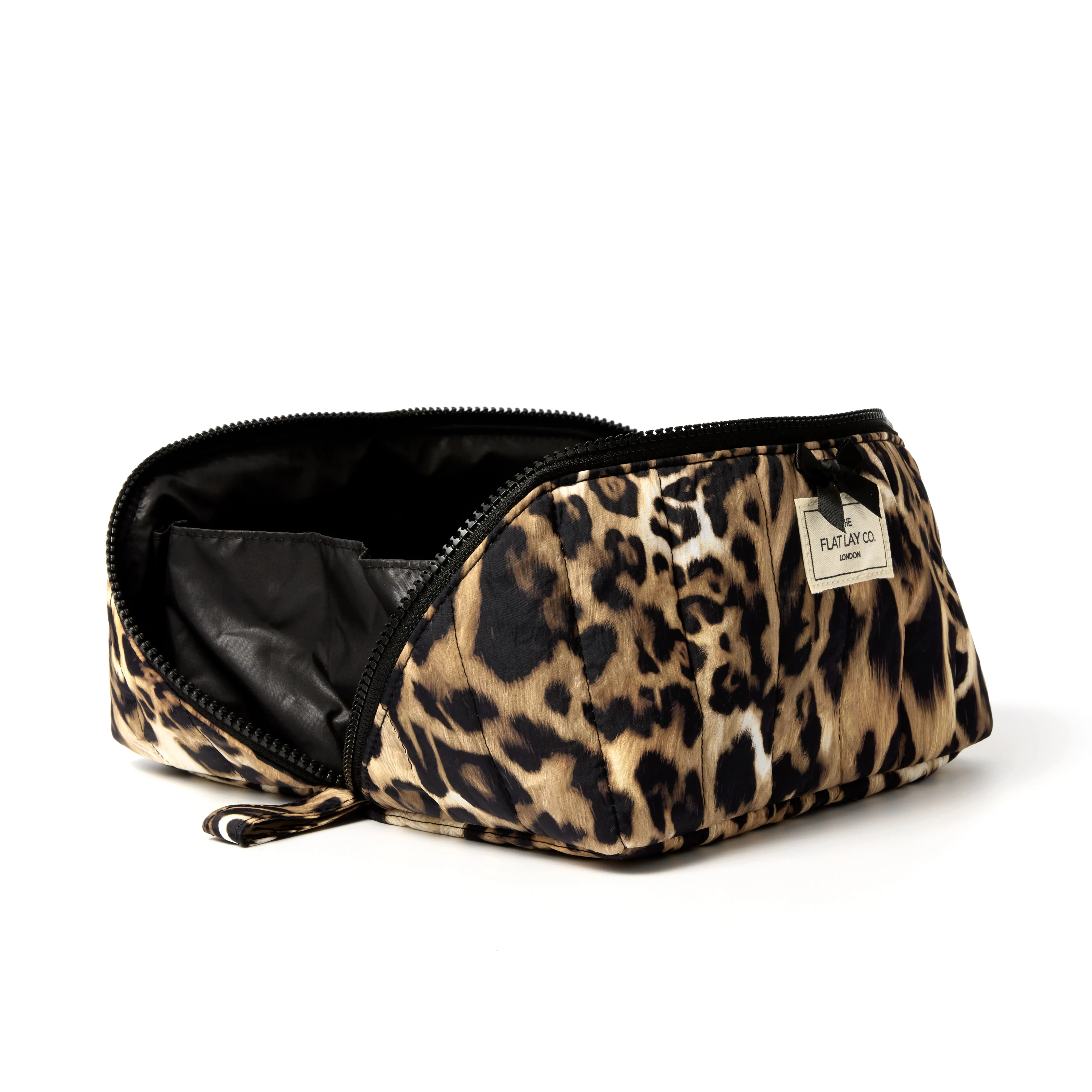 Marshmallow Flat Lay Makeup Box Bag - Warped Leopard Print