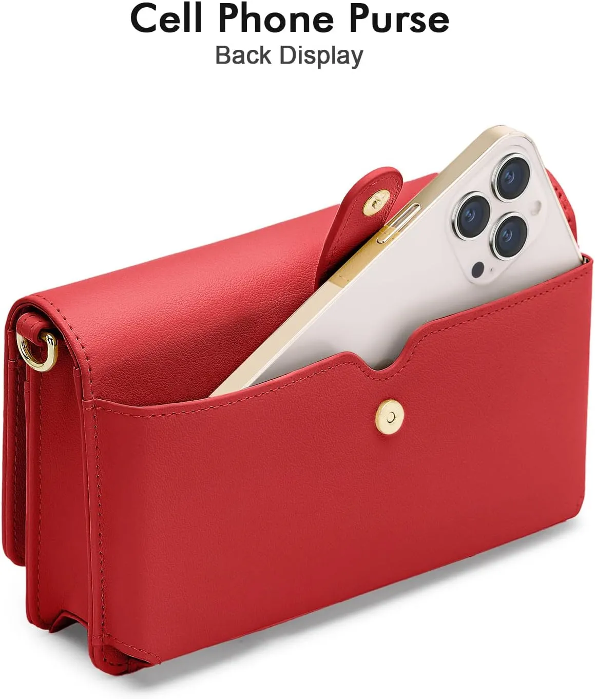 nuoku Crossbody Bag for Women Cellphone Little Purse with Credit Card Slots Lightweight Leather Wristlet Wallet