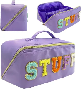 Nylon Makeup Bag Purple Chenille Letter Makeup Bag Preppy Cosmetic Bag Stoney Clover Pouch Chenille Patch Bag Better Belt Bag Cosmetic Bag Varsity Letter Pouch