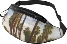 Palm Tree Golf Course Fanny Pack Waist Bag For Men Women, Lightweight Adjustable Belt Bag Fashion Hip Bum Bag For Travel Hiking Running