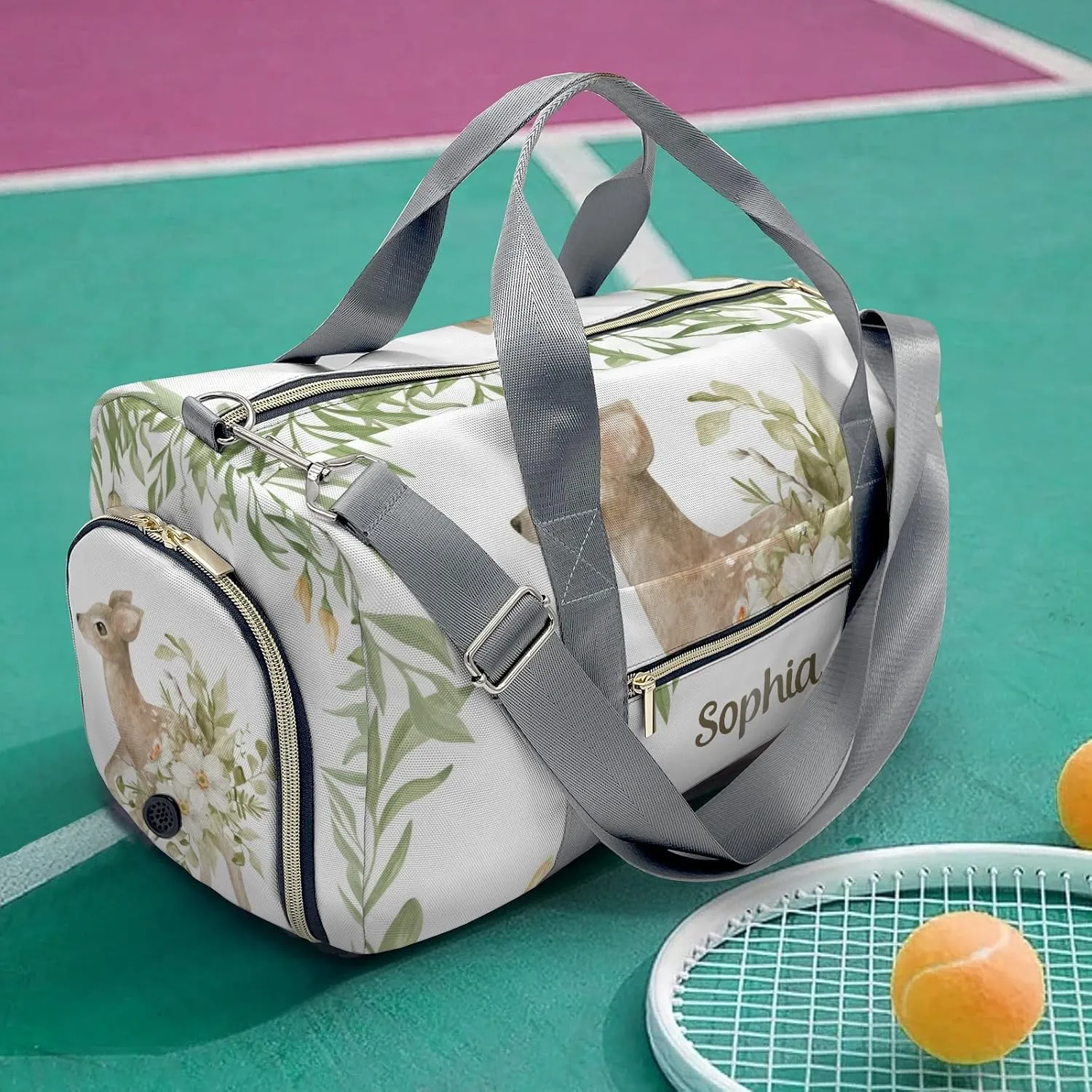 Personalized Duffel Bag Woodland Deer Wild Forest Animal Pack Your Passion: Travel Bags for Sports and Fitness Gear